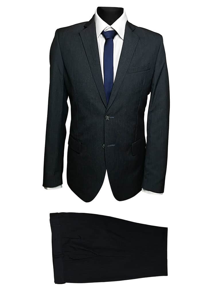 tani garnitur męski grafitowy, szary