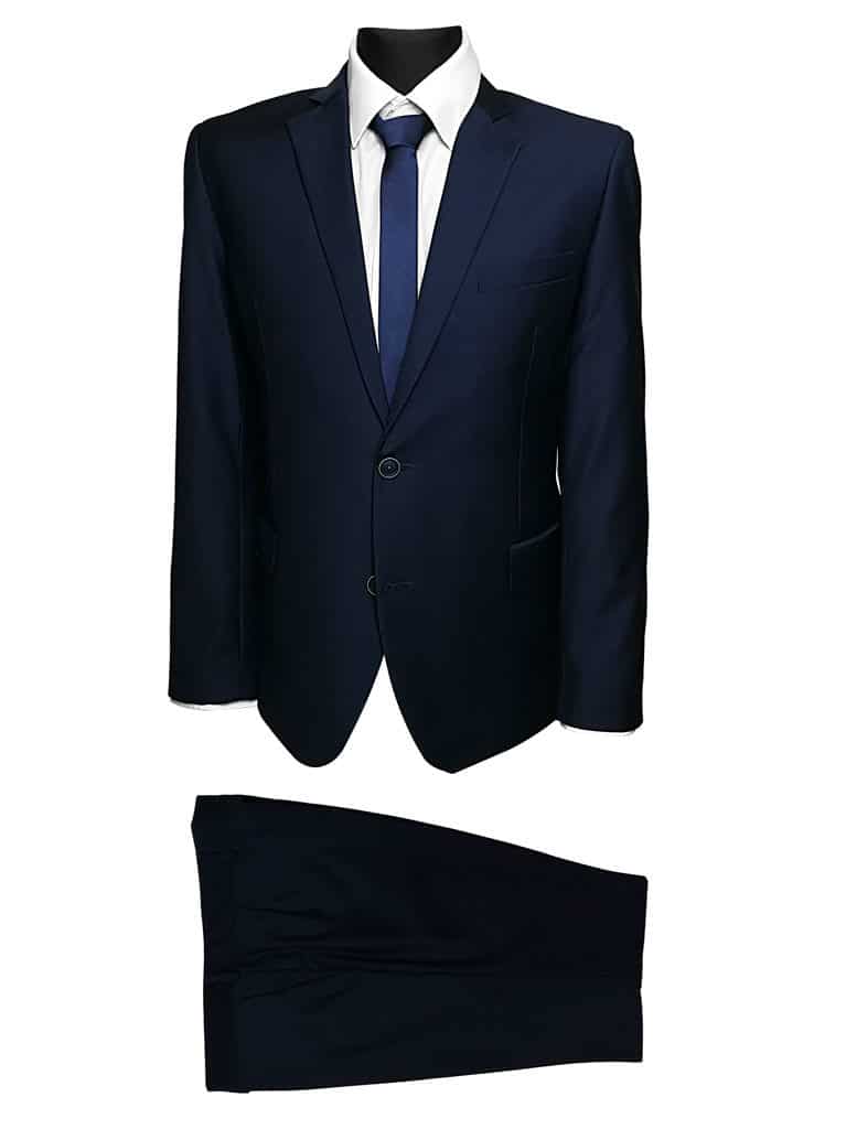 garnitur granatowy odcień śliwka gładki, eleganckie garnitury w poznaniu