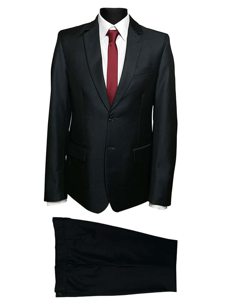 tani Garnitur męski czarny gładki